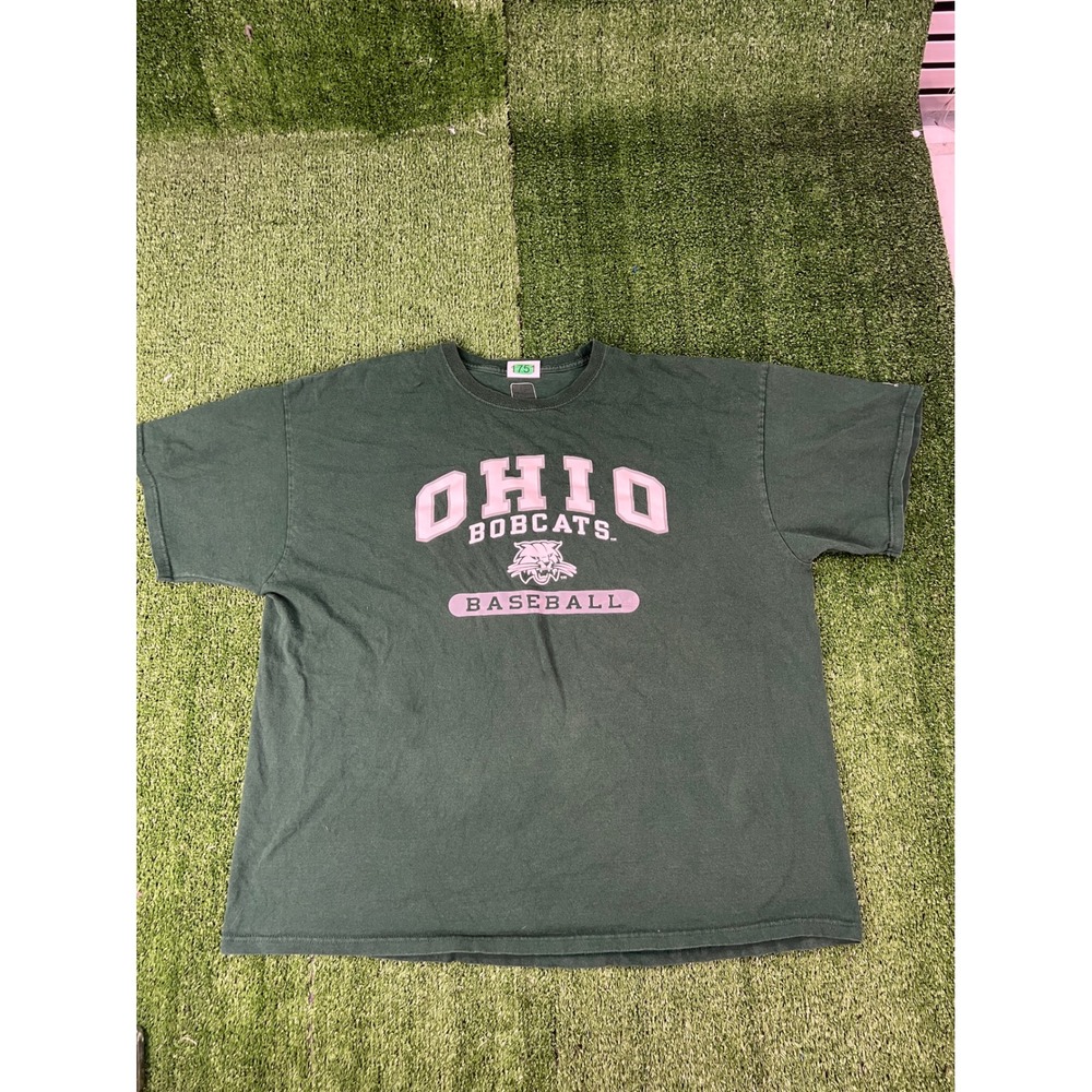 Russell Athletic Ohio Bobcats Baseball T-Shirt Mens XXL Green NCAA Collegiate
